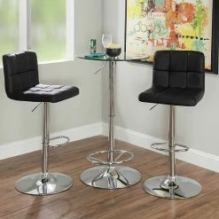 Alternative view of Linon Jenna Pub Table & Stool 3-piece Set Chocolate Chrome