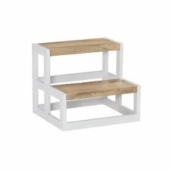 Linon Blythe Bed Step Stool Floor Decor Gunmetal Brown