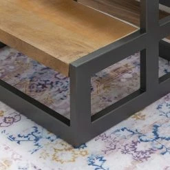 Alternative view of Linon Blythe Bed Step Stool Floor Decor Gunmetal Brown