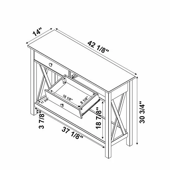 Linon Davis 2-Drawer Console Table Black 6 Linon Davis 2-Drawer Console Table Black - Image 6