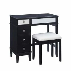Linon Eva Vanity Table & Stool 2-piece Set Silver -Linon Sales Store unnamed file 1784