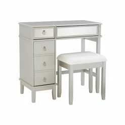 Linon Eva Vanity Table & Stool 2-piece Set Silver -Linon Sales Store unnamed file 1785
