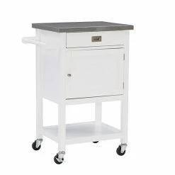 Linon Sydney Rolling Kitchen Cart Gray