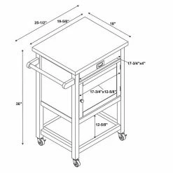 Linon Sydney Rolling Kitchen Cart Gray -Linon Sales Store unnamed file 1803