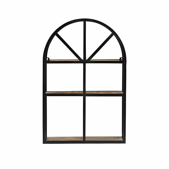 Linon Wren Arched 3-Shelf Wall Decor Brown Gold 5 Linon Wren Arched 3-Shelf Wall Decor Brown Gold - Image 5