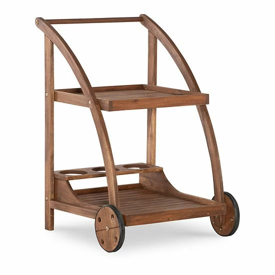 Linon Catalan Indoor / Outdoor Trolley Patio Drink Cart 1 Linon Catalan Indoor / Outdoor Trolley Patio Drink Cart