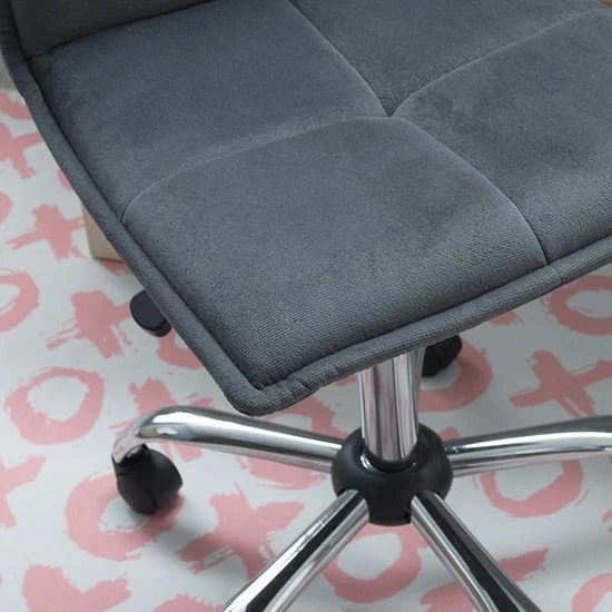 Linon Bristol Quilted Office Chair Gray 3 Linon Bristol Quilted Office Chair Gray - Image 3