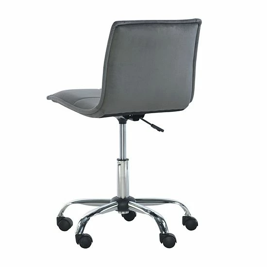 Linon Bristol Quilted Office Chair Gray 4 Linon Bristol Quilted Office Chair Gray - Image 4