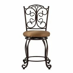 Alternative view of Linon Gathered-Back Counter Stool
