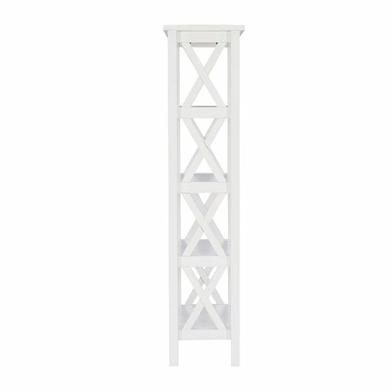 Linon Davis 5-Tier Bookcase Antique White 4 Linon Davis 5-Tier Bookcase Antique White - Image 4