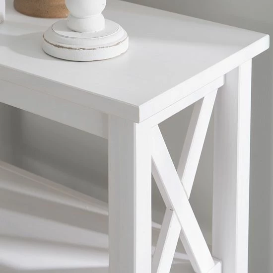 Linon Davis 5-Tier Bookcase Antique White 5 Linon Davis 5-Tier Bookcase Antique White - Image 5