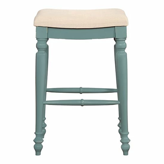 Linon Marino Backless Bar Stool Blue 4 Linon Marino Backless Bar Stool Blue - Image 4