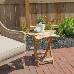 Alternative view of Linon Stanbury Patio Folding End Table Whitewash
