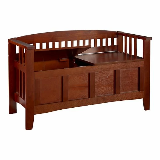 Linon Split Seat Storage Bench 3 Linon Split Seat Storage Bench - Image 3