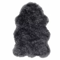 Linon Faux Lambskin Shag Rug - 3'6'' X 5'6'' Dark Gray -Linon Sales Store unnamed file 2123