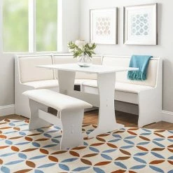 Linon Sibert Storage Corner Nook Bench And Dining Table 3-piece Set Beige -Linon Sales Store unnamed file 2131