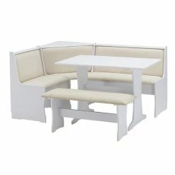Linon Sibert Storage Corner Nook Bench And Dining Table 3-piece Set Beige -Linon Sales Store unnamed file 2138
