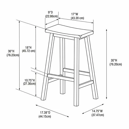 Linon Saddle 29" Stool 4 Linon Saddle 29" Stool - Image 4