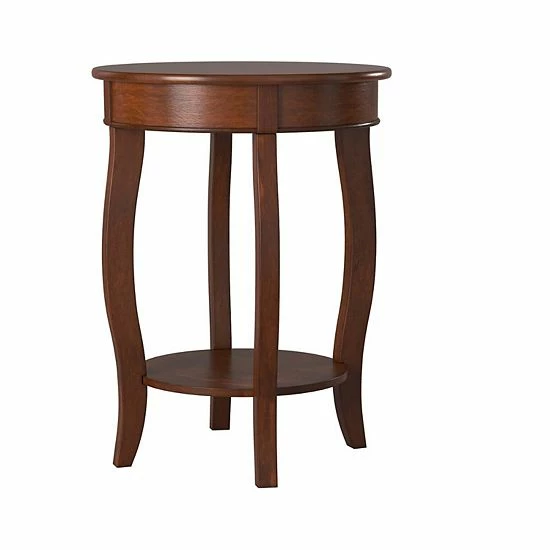 Linon Hazelnut Round End Table 1 Linon Hazelnut Round End Table