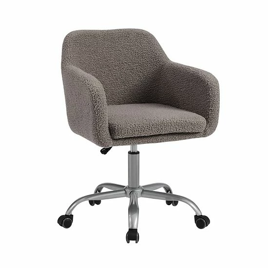 Linon Rylen Sherpa Office Chair Charcoal Silver 11 Linon Rylen Sherpa Office Chair Charcoal Silver - Image 11