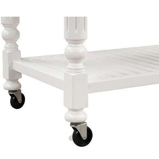 Linon Barker Kitchen Cart Dark Cherry 4 Linon Barker Kitchen Cart Dark Cherry - Image 4