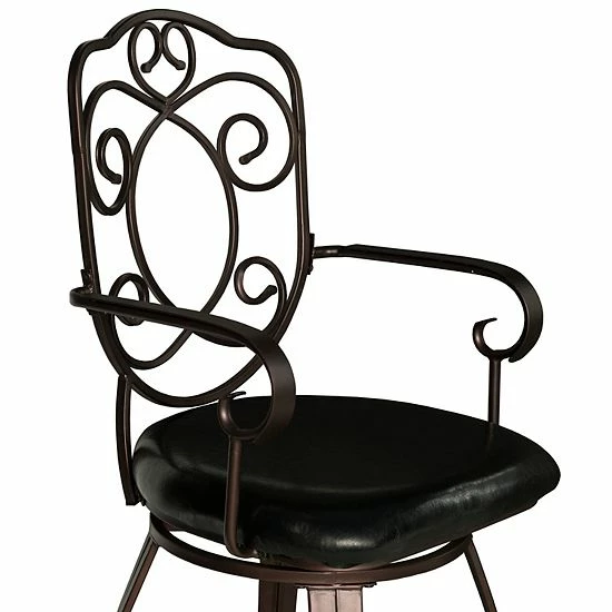 Linon Crested-Back Bar Stool 2 Linon Crested-Back Bar Stool - Image 2