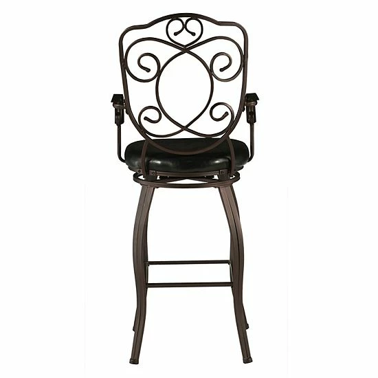 Linon Crested-Back Bar Stool 4 Linon Crested-Back Bar Stool - Image 4
