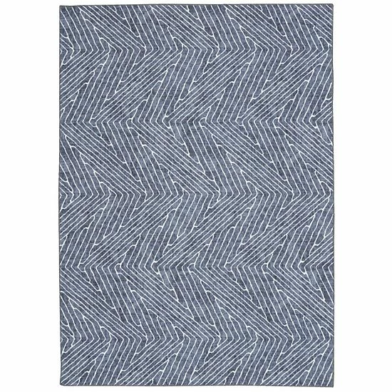 Linon Fuller Washable Rug Blue Ivory Geometric 1 Linon Fuller Washable Rug Blue Ivory Geometric