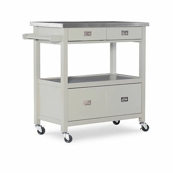 Linon Sydney Kitchen Cart Gray 7 Linon Sydney Kitchen Cart Gray - Image 7