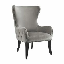Linon Salem Round Back Chair Dark Gray