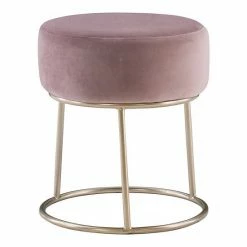Linon Bandi Accent Vanity Stool Pink