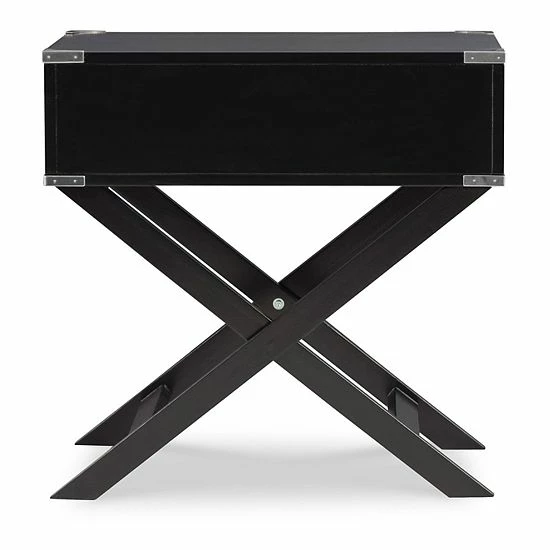 Linon Peggy X-Leg End Table Black 3 Linon Peggy X-Leg End Table Black - Image 3