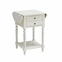 Linon Shiloh Drop-Leaf End Table White