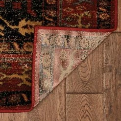 Linon Serape Framed Hexagon Rug Red Black -Linon Sales Store unnamed file 2456
