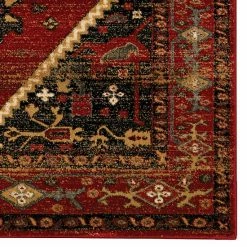 Linon Serape Framed Hexagon Rug Red Black -Linon Sales Store unnamed file 2457
