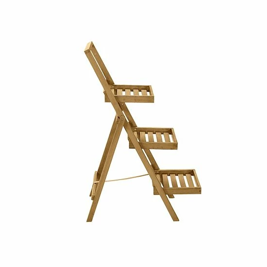 Linon Rockport 3-Tier Indoor / Outdoor Planter Stand Floor Decor Gray 2 Linon Rockport 3-Tier Indoor / Outdoor Planter Stand Floor Decor Gray - Image 2
