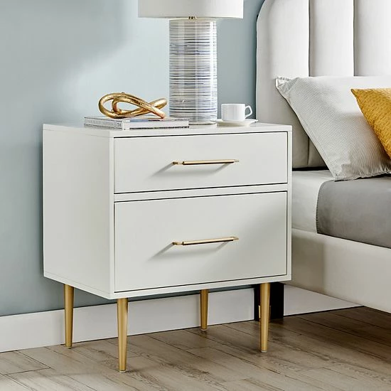 Linon Gloria Two Drawer Nightstand 2 Linon Gloria Two Drawer Nightstand - Image 2