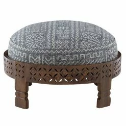 Linon Geometric Round Ottoman Gray 11 Linon Geometric Round Ottoman Gray -Linon Sales Store unnamed file 2480