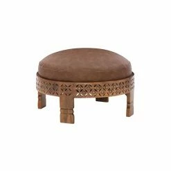 Linon Geometric Round Ottoman Gray 15 Linon Geometric Round Ottoman Gray -Linon Sales Store unnamed file 2484