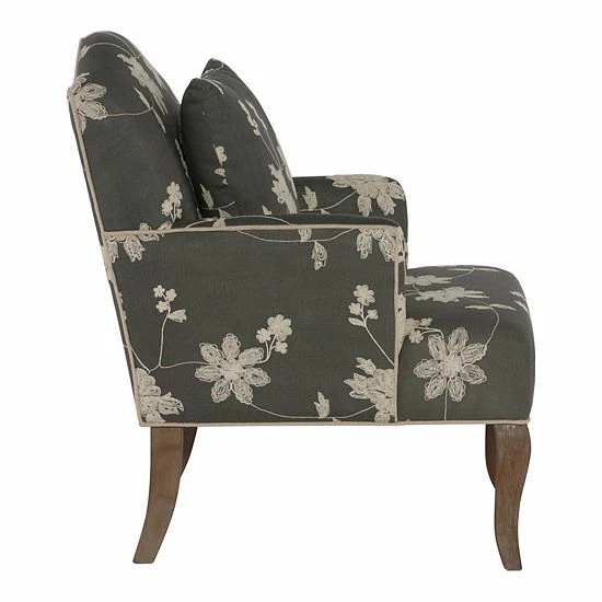 Linon Floral Arm Chair 4 Linon Floral Arm Chair - Image 4