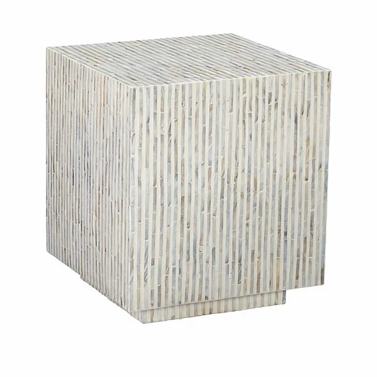 Linon Pippit Square Capiz Accent Table Ivory Shell 6 Linon Pippit Square Capiz Accent Table Ivory Shell - Image 6