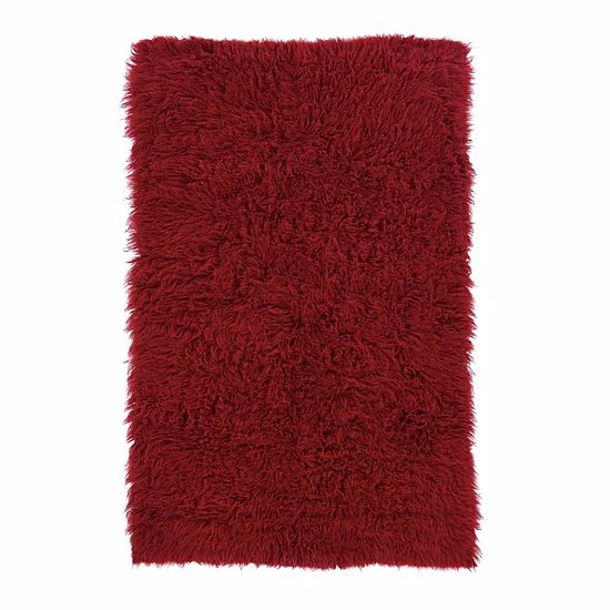 Linon New Flokati Rug Red 9 Linon New Flokati Rug Red - Image 9