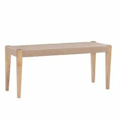 Linon Cadence Woven Seat Dining Bench Natural