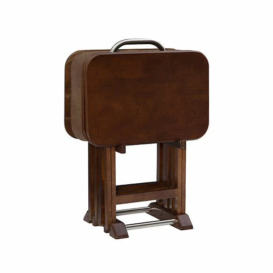 Linon Burke Tray Table & Stand 5-piece Set 1 Linon Burke Tray Table & Stand 5-piece Set