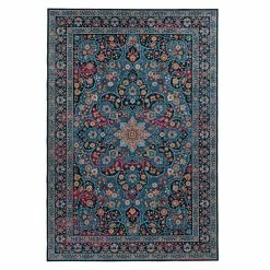 Linon Emerald Collection Rug Gray Teal