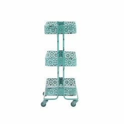 Linon Floral Metal Mobile Cart Turquoise -Linon Sales Store unnamed file 2787