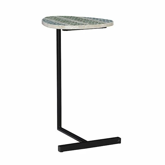 Linon Perth Capiz C Accent Table Green Fish 1 Linon Perth Capiz C Accent Table Green Fish