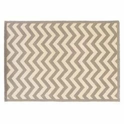 Linon Silhouette Chevron Wool Rug Navy