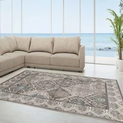Alternative view of Linon Vintage Belouch Rug Gray Blue