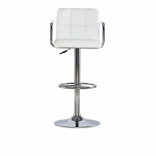 Linon Quilted Bar Stool Black 4 Linon Quilted Bar Stool Black - Image 4
